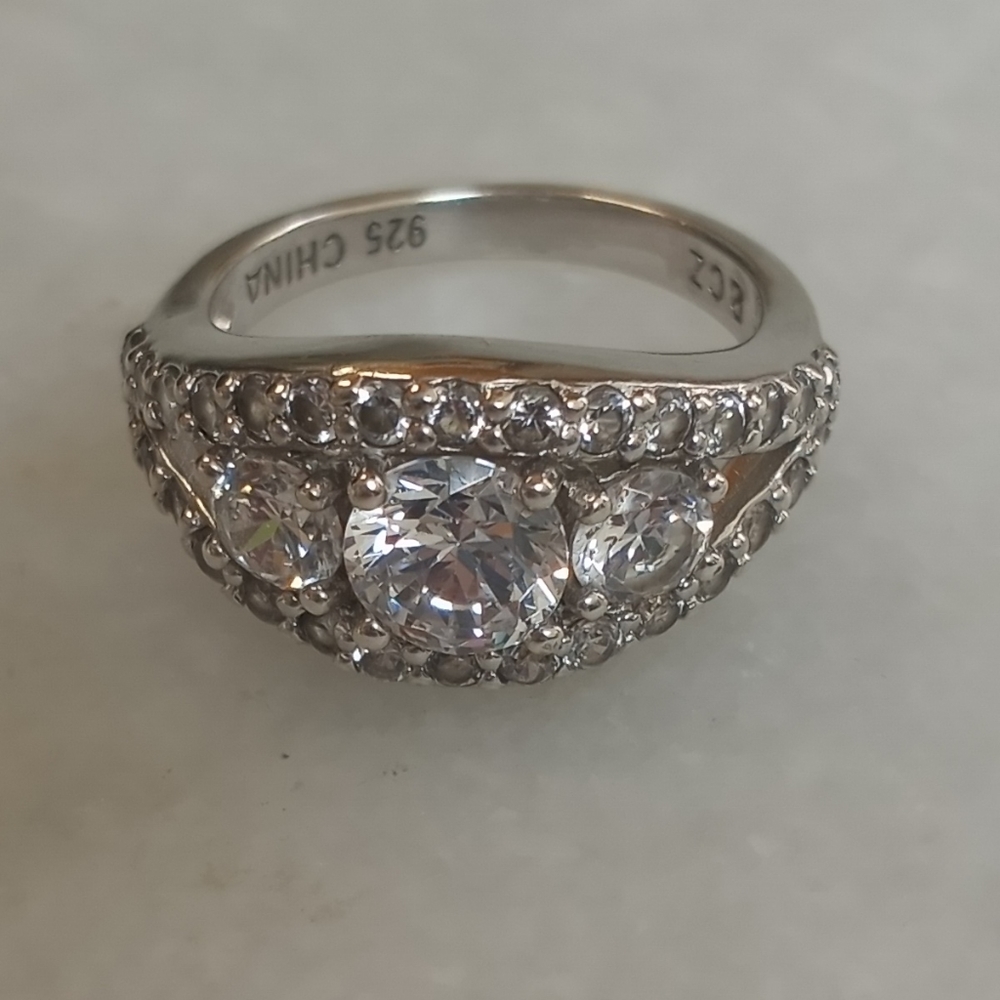 Sterling Silver Three Stone Ring